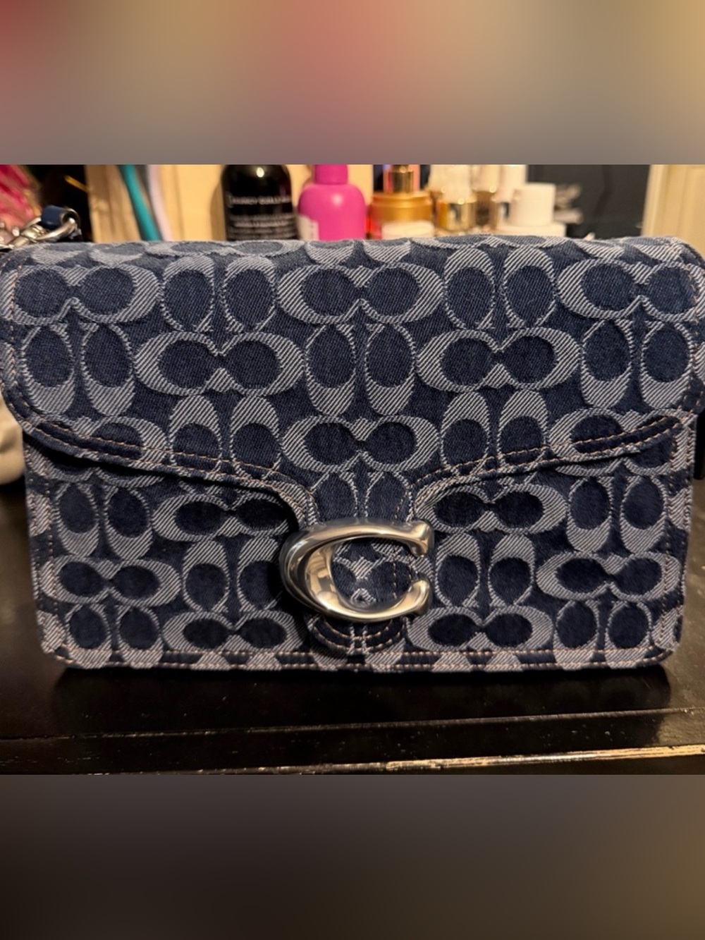 Coach Denim Signature Mini Crossbody in Navy and Indigo
